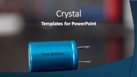  Presentation with batteries - Presentation theme featuring flow-batteries-these-batteries-use background and a dark gray colored foreground
