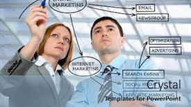  Presentation with wipe - Presentation theme with flow chart - business people drawing online marketing background and a light blue colored foreground