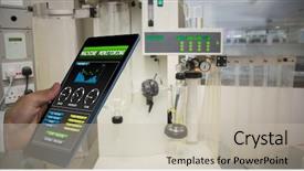  Presentation with making medicine - Beautiful slides featuring flow chart - man using tablet pc backdrop and a soft green colored foreground