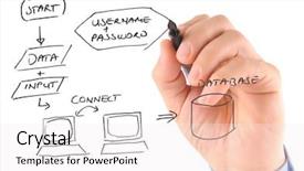  Presentation with flowchart - Beautiful PPT layouts featuring flow chart - white background studio image backdrop and a sky blue colored foreground