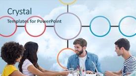  Presentation with soil of the mind - PPT theme with flow chart circle - digital composite of group meeting background and a sky blue colored foreground