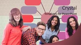  Presentation with mind - Theme featuring flow chart circle - group meeting with mind map background and a coral colored foreground