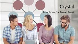  Presentation with mind map diagram - Presentation theme consisting of flow chart circle - group meeting with mind map background and a light gray colored foreground