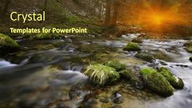  Presentation with water flow - Presentation theme enhanced with flow-of-water background and a tawny brown colored foreground