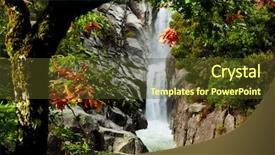 Presentation with river flow - PPT theme consisting of flow river - beautiful waterfall of fresh background and a  colored foreground
