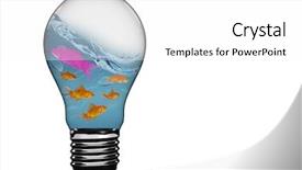  Presentation with light bulb - Colorful presentation theme enhanced with flow theme - 3d empty light bulb backdrop and a  colored foreground