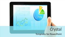  Presentation with hands holding black tablet - PPT layouts having flowchart electronics - businessman holding tablet-pc with scheme background and a arctic colored foreground