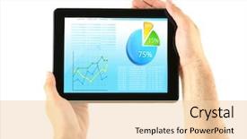  Presentation with tablet - Audience pleasing PPT theme consisting of flowchart electronics - businessman holding tablet-pc with scheme backdrop and a lemonade colored foreground