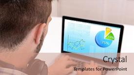  Presentation with flowchart - Slides enhanced with flowchart electronics - man working with modern laptop background and a coral colored foreground