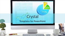  Presentation with my panorama on computer screen - Audience pleasing slide set consisting of flowchart electronics - workplace with modern computer backdrop and a  colored foreground