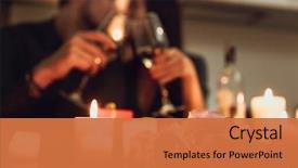  Presentation with candlelight dinner - PPT theme featuring flower - beautiful passionate couple having background and a red colored foreground