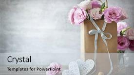  Presentation with valentines day - Cool new presentation with flower - valentines day background with pink backdrop and a sky blue colored foreground