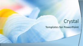 Presentation with iris flower - Colorful PPT theme enhanced with flower abstract watedrops on blue backdrop and a sky blue colored foreground