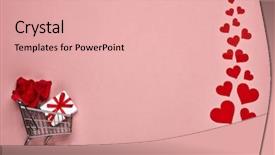  Presentation with flower wedding - Beautiful presentation design featuring flower and decorative red heart backdrop and a  colored foreground