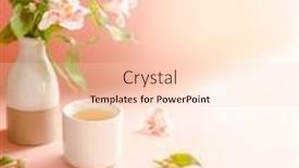  Presentation with tea cup - Presentation theme featuring flower-and-herb-tea background and a lemonade colored foreground