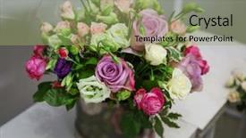  Presentation with beautiful floral border flower design - Slide deck having flower arrangement - beautiful fresh bouquet in box background and a mint green colored foreground