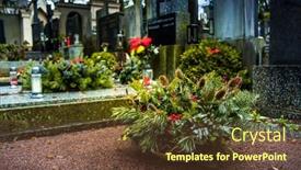  Presentation with flower funeral - Slides featuring flower-arrangement-and-funeral-wreath background and a  colored foreground