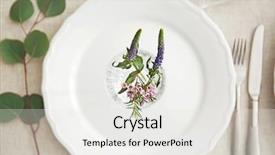  Presentation with wedding banquet table - Beautiful PPT layouts featuring flower arrangement on table served backdrop and a white colored foreground