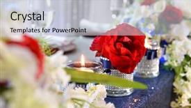  Presentation with flower candles - Colorful theme enhanced with flower arrangements with candles ans backdrop and a  colored foreground