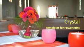  Presentation with decor - Colorful slide deck enhanced with flower aster - chapel table decor backdrop and a tawny brown colored foreground