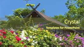  Presentation with bed - Slide set enhanced with flower bed at guest house background and a  colored foreground