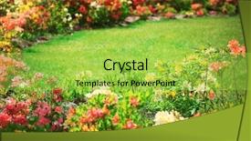  Presentation with botanical garden - Colorful slide deck enhanced with flower bed with bright colourful backdrop and a yellow colored foreground