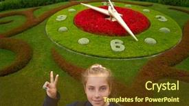  Presentation with tourist - Cool new slide deck with flower clock garden in geneve backdrop and a  colored foreground