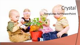  Presentation with babies - Theme featuring flower cute - group of beautiful babies sitting background and a sky blue colored foreground