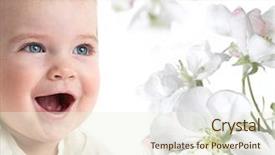  Presentation with cute baby - PPT layouts featuring flower cute - little child baby smiling closeup background and a cream colored foreground