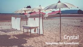  Presentation with wedding venue - Slide set consisting of flower decoration at the beach wedding venue background and a coral colored foreground