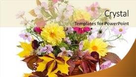  Presentation with floral - Slides having flower fall - autumn floral composition with georgina background and a blonde colored foreground