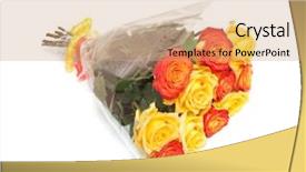  Presentation with war roses tudor rose - Slide deck featuring flower fall - bouquet of roses background and a  colored foreground