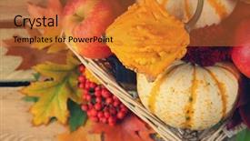  Presentation with autumn wood - Cool new presentation theme with flower fall - pumpkins and autumn leaves backdrop and a red colored foreground
