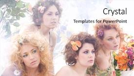  Presentation with fantasy - Colorful slides enhanced with flower fantasy - fashion shoot of young beautiful backdrop and a  colored foreground