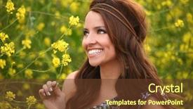  Presentation with field - Colorful presentation theme enhanced with flower field image is slight backdrop and a  colored foreground