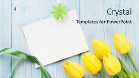  Presentation with greeting card - PPT layouts with flower frame - easter greeting card and yellow background and a sky blue colored foreground