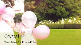  Presentation with balloons - Beautiful presentation theme featuring flower girl - bridesmaids with party balloons backdrop and a  colored foreground