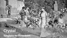  Presentation with engraving - Slide set consisting of flower-girl in pompeii engraving background and a  colored foreground