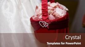  Presentation with rose flower - Beautiful presentation design featuring flower girl with a basket of rose petals backdrop and a tawny brown colored foreground