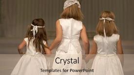  Presentation with flower wedding - Cool new slide deck with flower girls on a wedding backdrop and a soft green colored foreground