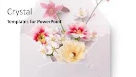  Presentation with subtle - PPT theme having flower-greetings-hand-made-paper background and a  colored foreground