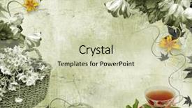  Presentation with art - Presentation theme featuring flower hoya - art background background and a soft green colored foreground