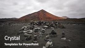  Presentation with shenandoah national park big meadows - PPT theme featuring flower hoya - landscape of timanfaya national park background and a  colored foreground
