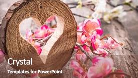  Presentation with rustic - Presentation design having flower hoya - light heart on rustic wooden background and a  colored foreground