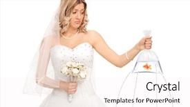  Presentation with goldfish - Beautiful PPT theme featuring flower hoya - sad bride holding a goldfish backdrop and a white colored foreground