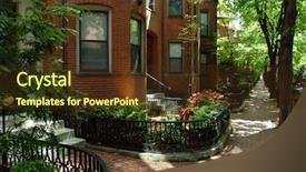  Presentation with flower elegant - Audience pleasing presentation theme consisting of flower lamp shade - beautiful elegant residential district backdrop and a tawny brown colored foreground