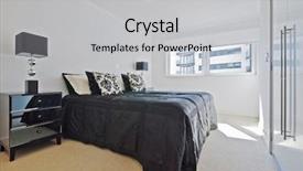  Presentation with bedroom modern - Colorful PPT layouts enhanced with flower lamp shade - modern bedroom with retro vintage backdrop and a light gray colored foreground