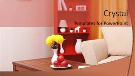  Presentation with room interior design - Amazing presentation theme having flower lamp shade - modern interior design living room backdrop and a red colored foreground