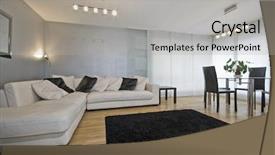  Presentation with flower corner - Audience pleasing slides consisting of flower lamp shade - modern living room with metallic backdrop and a light gray colored foreground