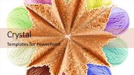  Presentation with ice cream cones - Presentation design enhanced with flower made from ice cream background and a gold colored foreground